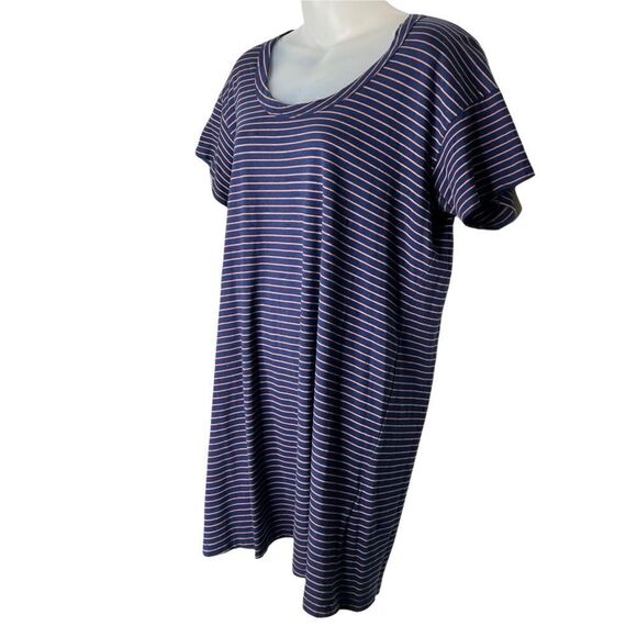 Current/Elliott The Slouchy Scoop Neck Dress Navy Sonic Stripe Size 1 NWOT - Picture 3 of 10